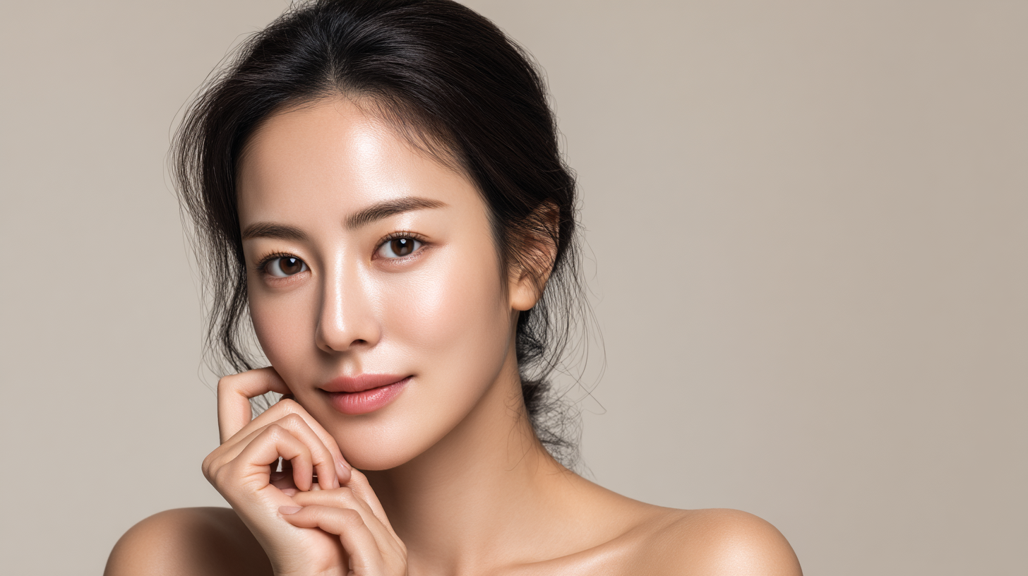 Beautiful Korean woman showcasing natural plastic surgery results